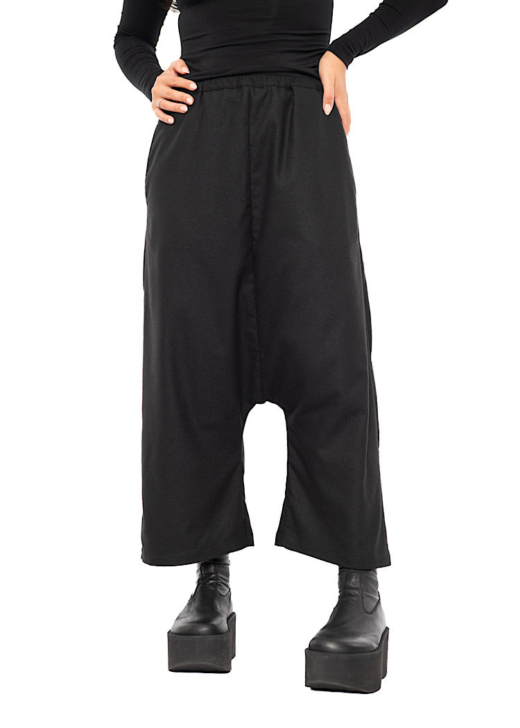 DROP CROTCH WOOL TROUSER