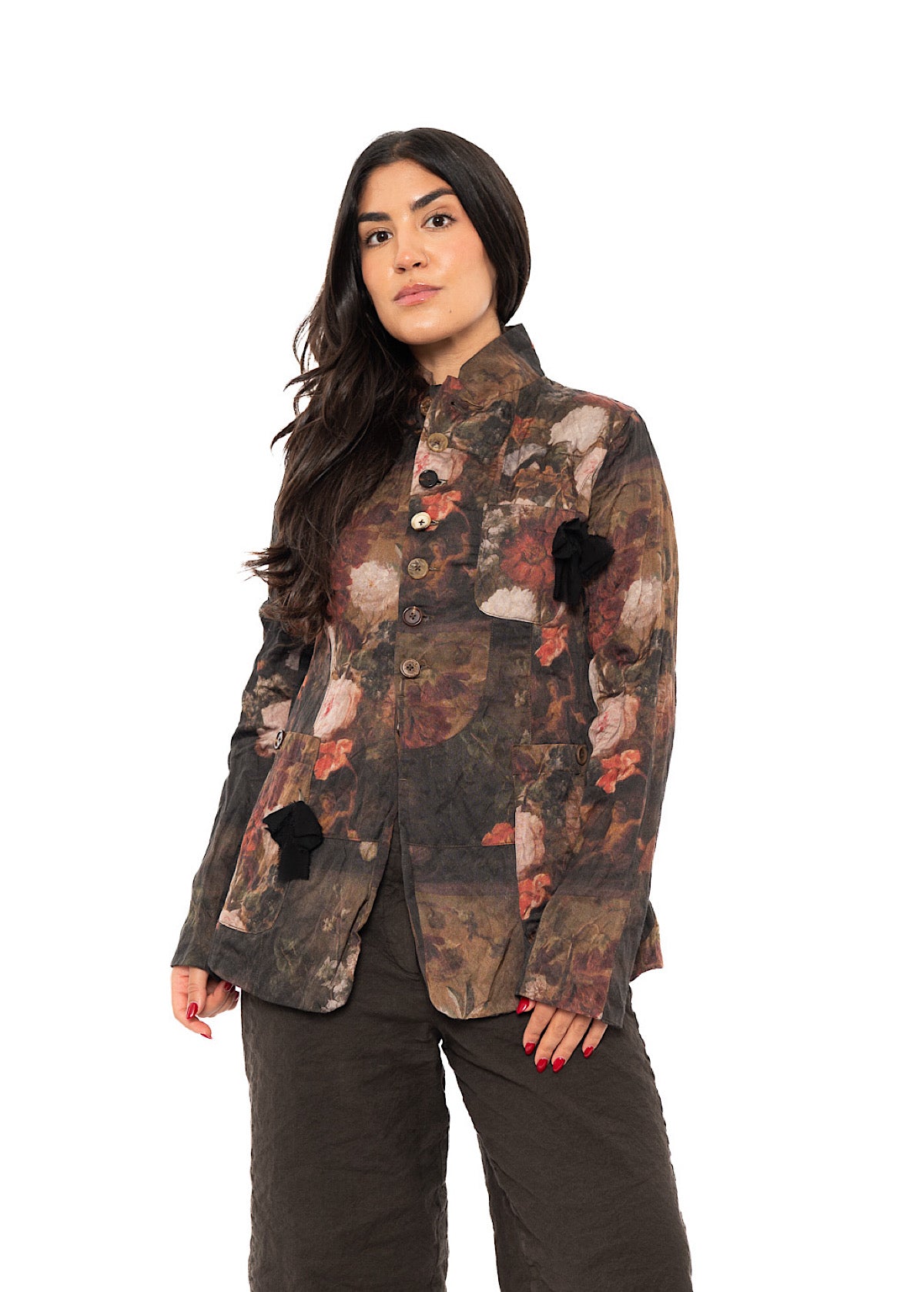 FLORAL PRINT TAILORED JACKET