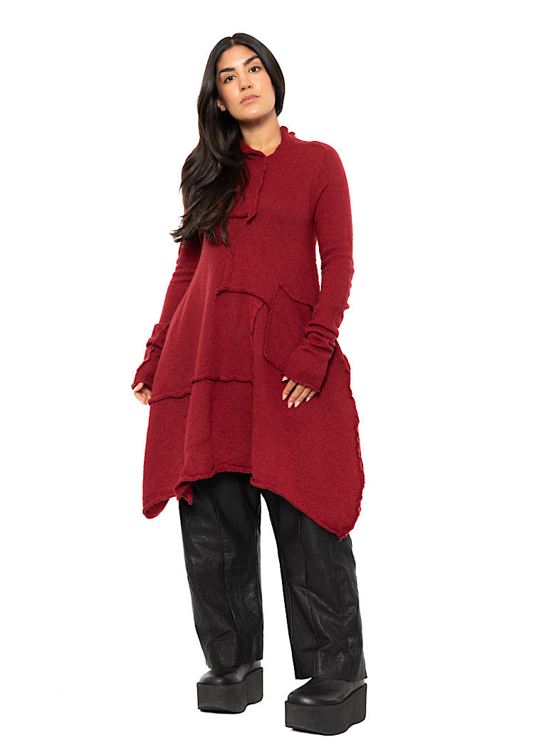 ASYMMETRIC WOOL KNITTED TUNIC