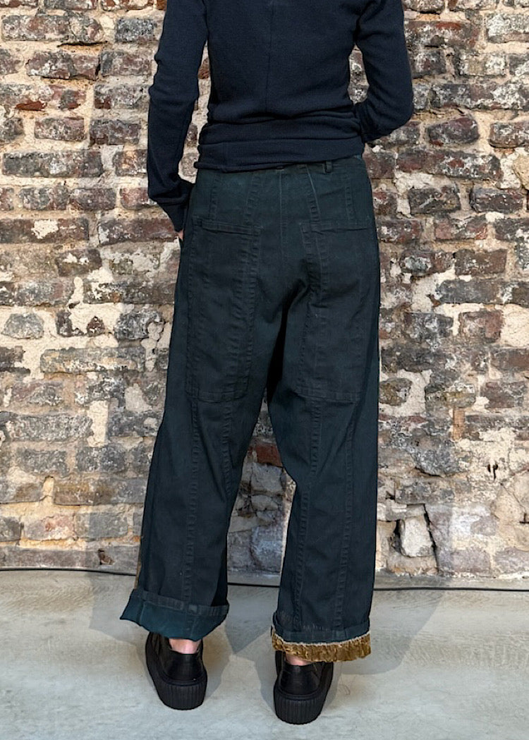HAND-PAINTED GOLD DENIM TROUSER *GINGER GOLD* (SHOWN IN PETROL GOLD)