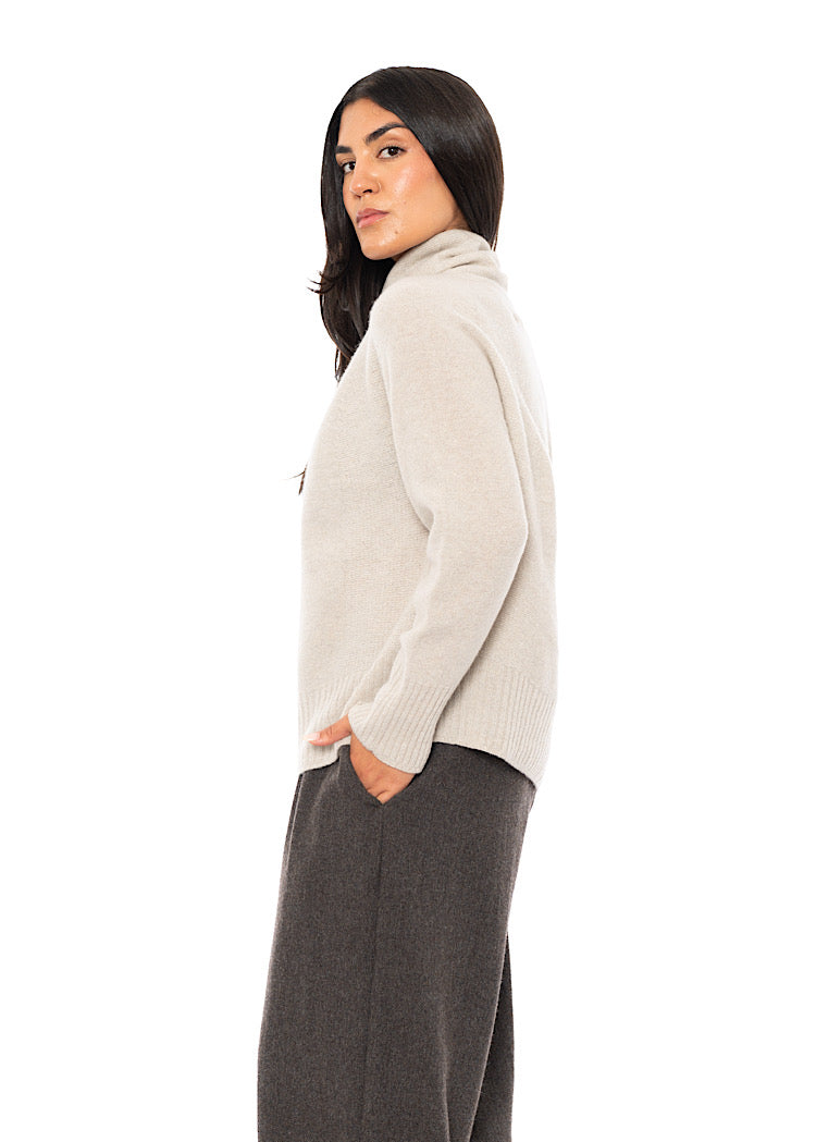 RELAXED FINE WOOL TURTLENECK PULLOVER