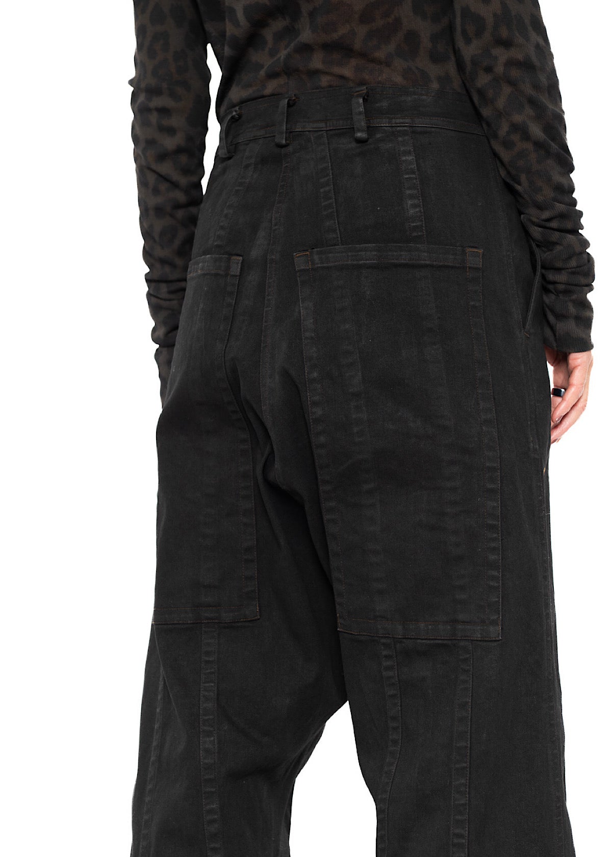STRAIGHT-LEG DROP-CROTCH DENIM TROUSER