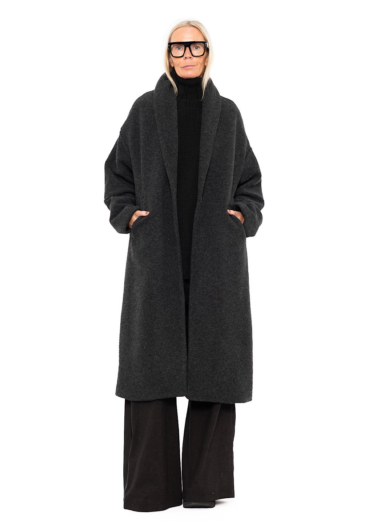 WOOL-BLEND COAT WITH SCARF