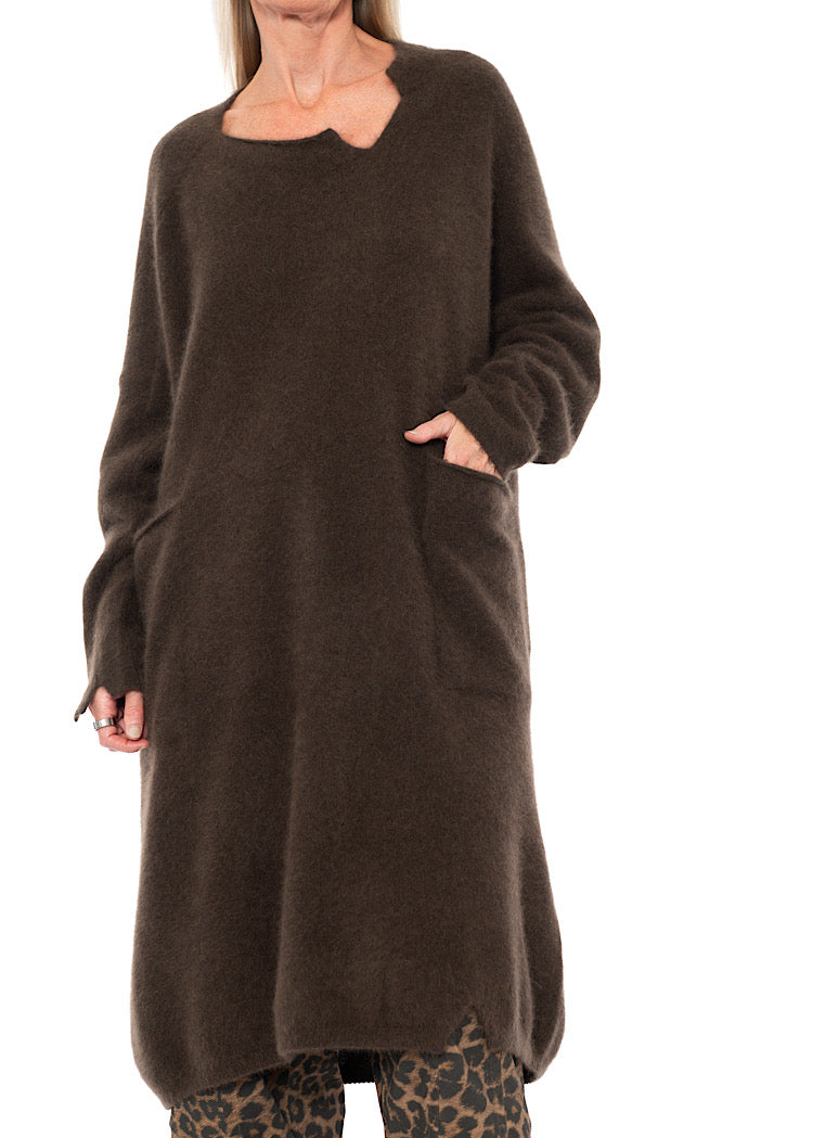 SIGNATURE RACCOON HAIR KNITTED TUNIC