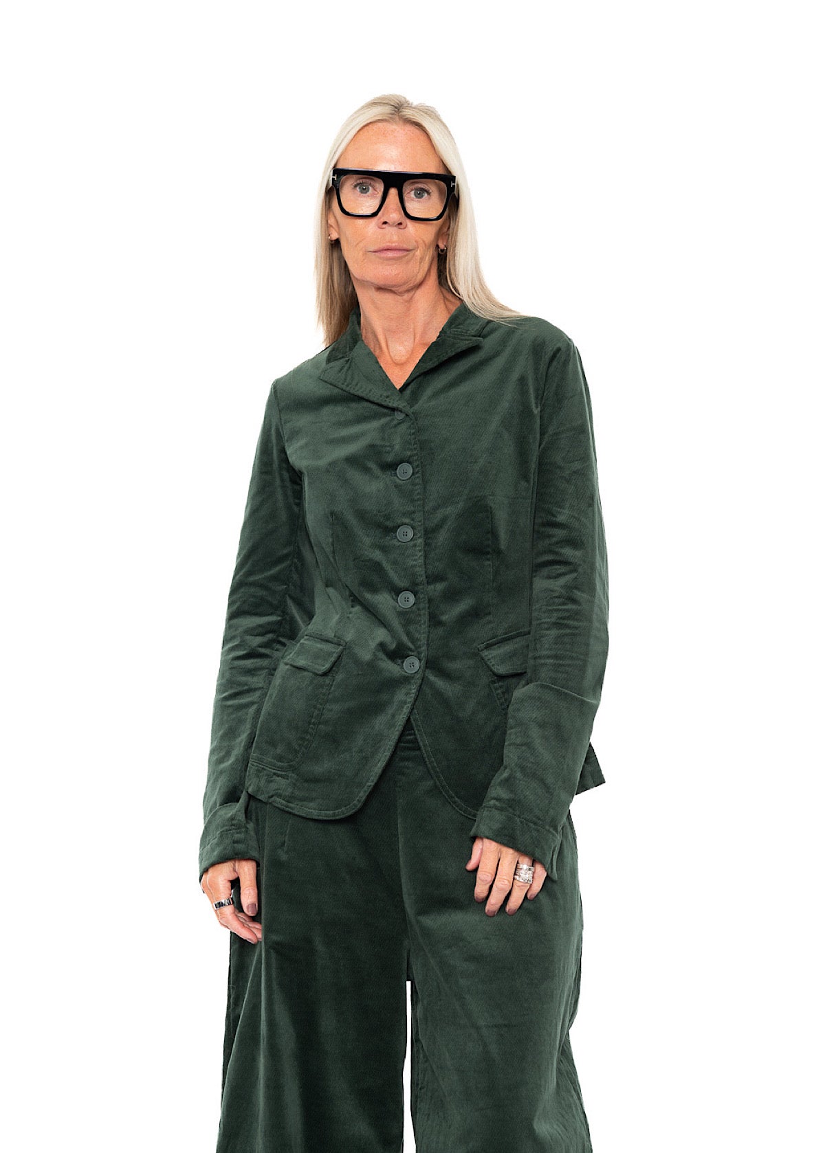 TAILORED STRETCH-VELVET JACKET