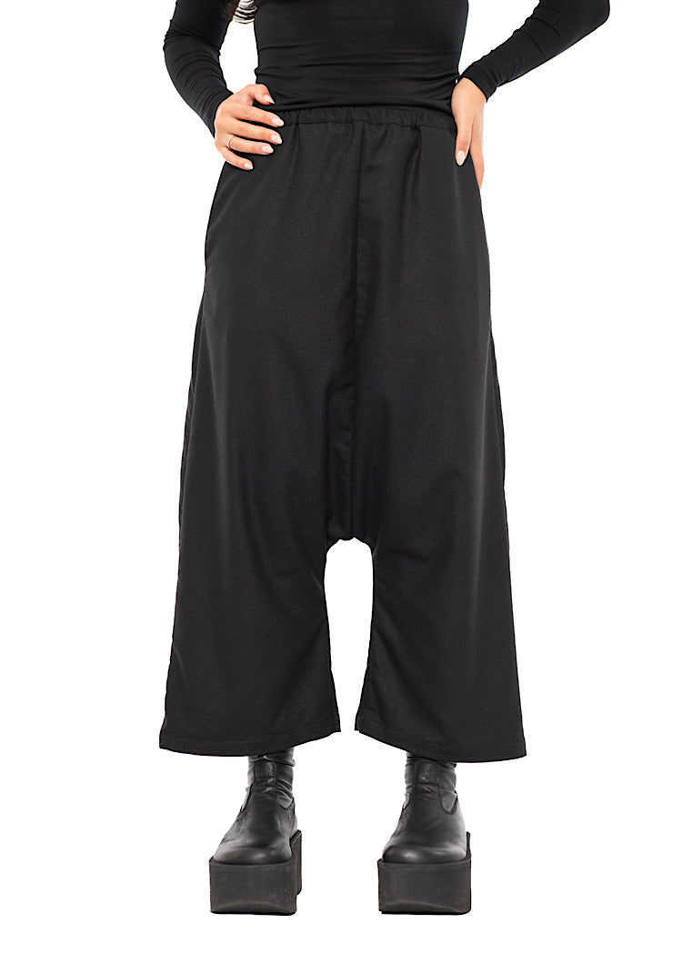 DROP CROTCH WOOL TROUSER