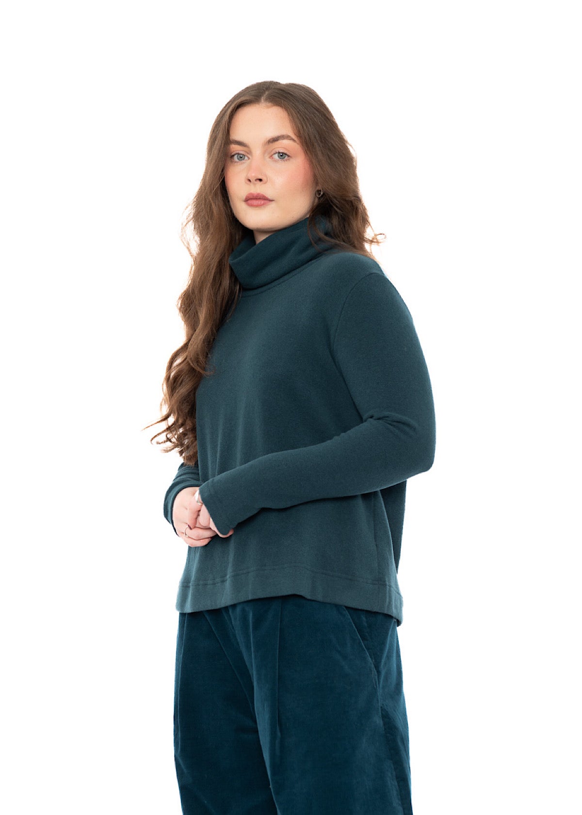 COTTON-FLEECE LYDIA PULLOVER