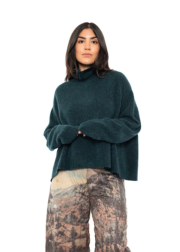 BRUSHED MÉLANGE KNITTED PULLOVER