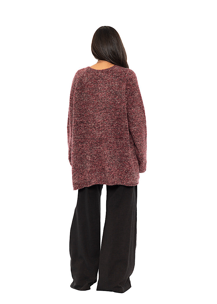 MÉLANGE KNIT ASYMMETRIC PULLOVER