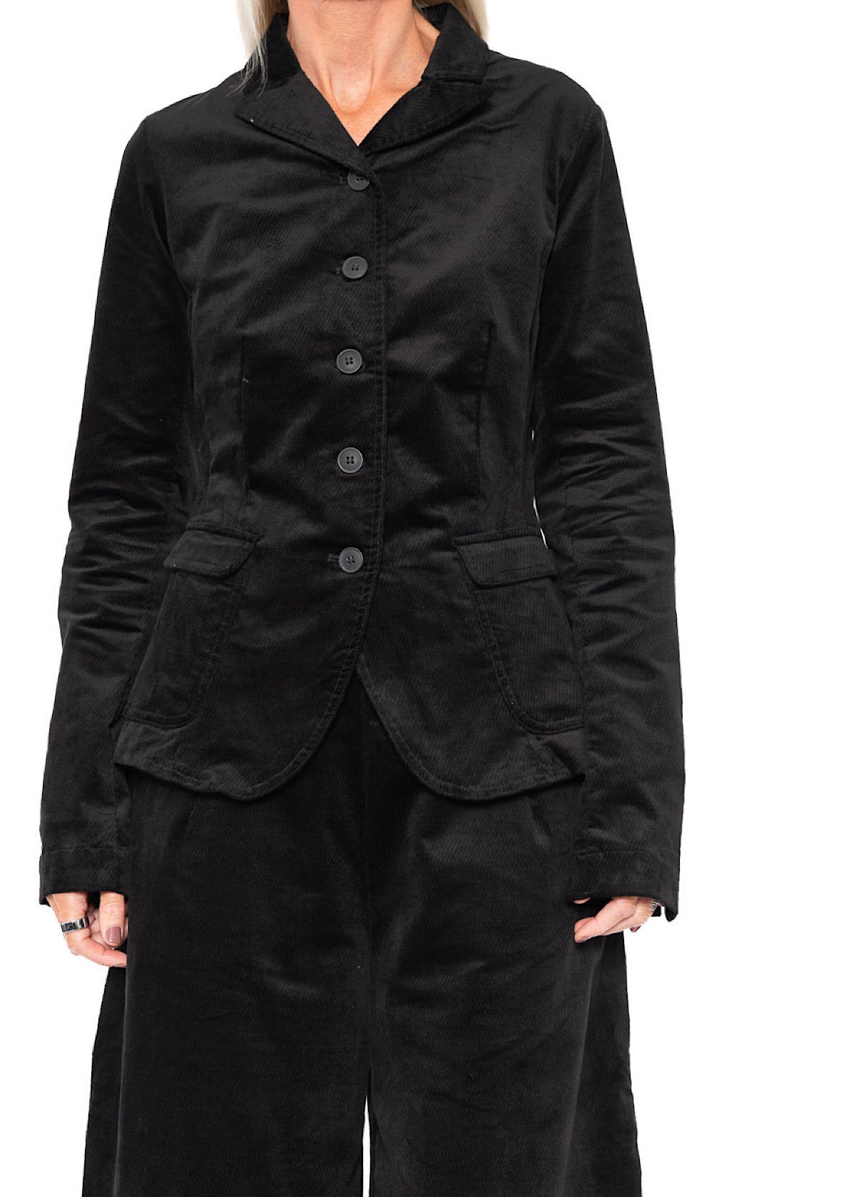TAILORED STRETCH-VELVET JACKET