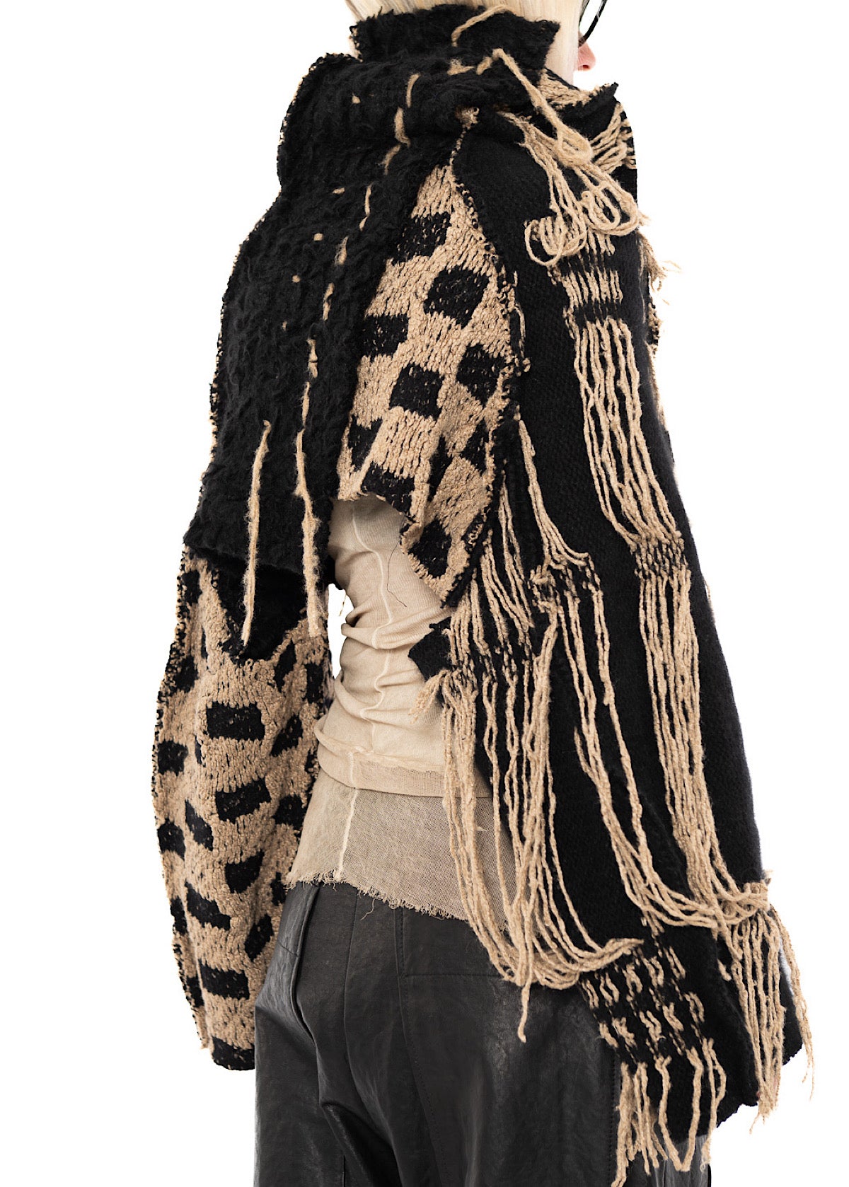 CROPPED TAPESTRY KNIT PULLOVER