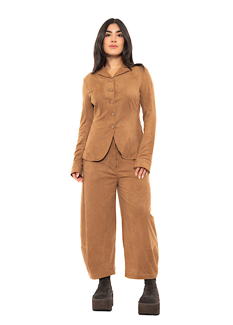 FAUX SUEDE BALLOON TROUSER