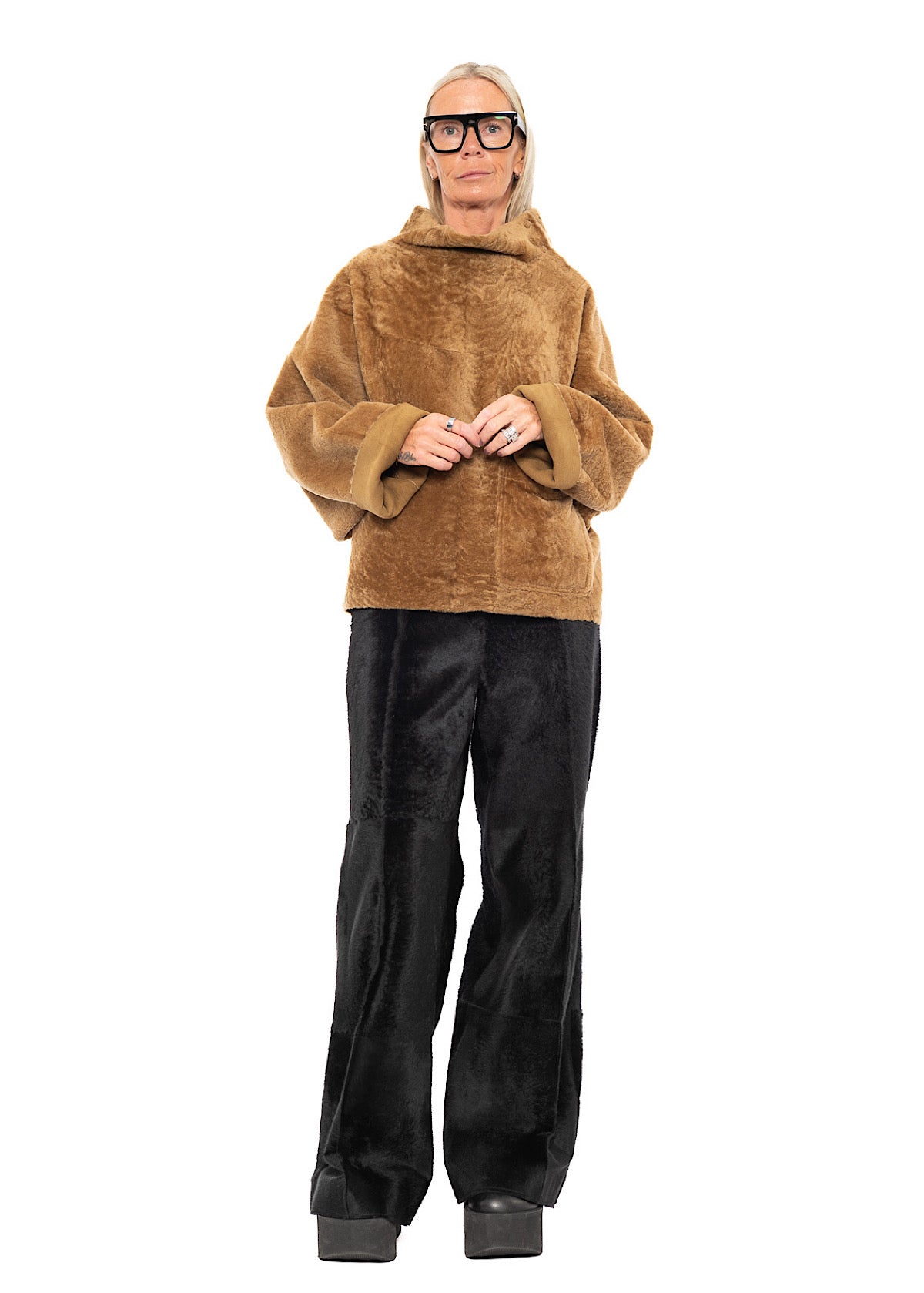 FUR-FINISHED PULLOVER