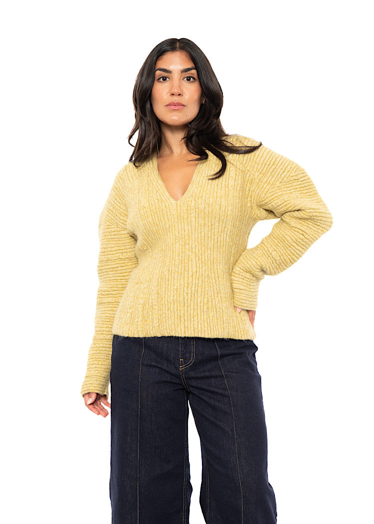 SCULPTURAL ALPACA WOOL BLEND PULLOVER