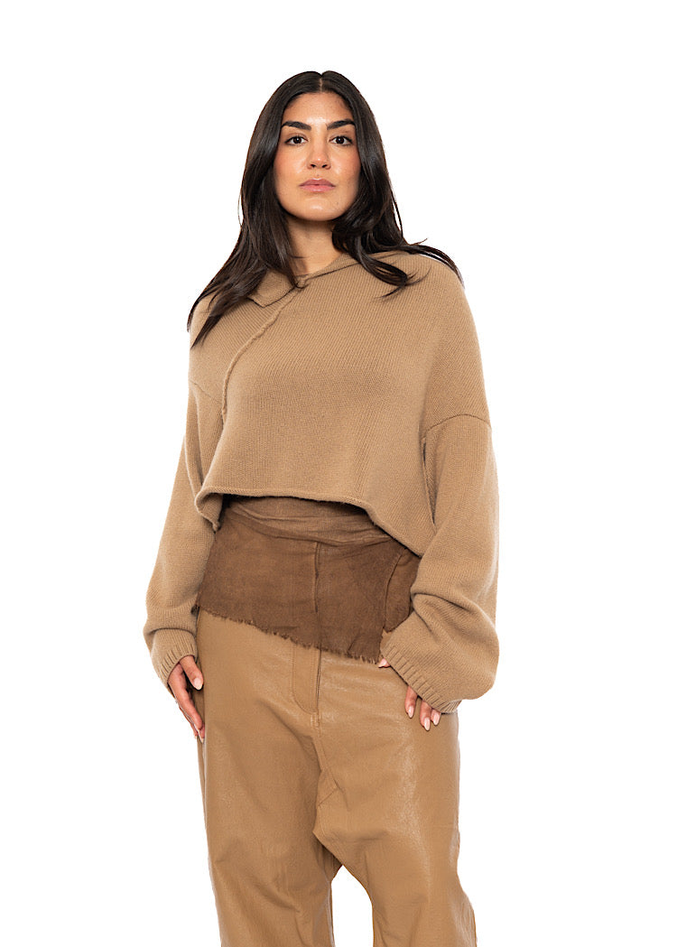 CROPPED MERINO YAK PULLOVER