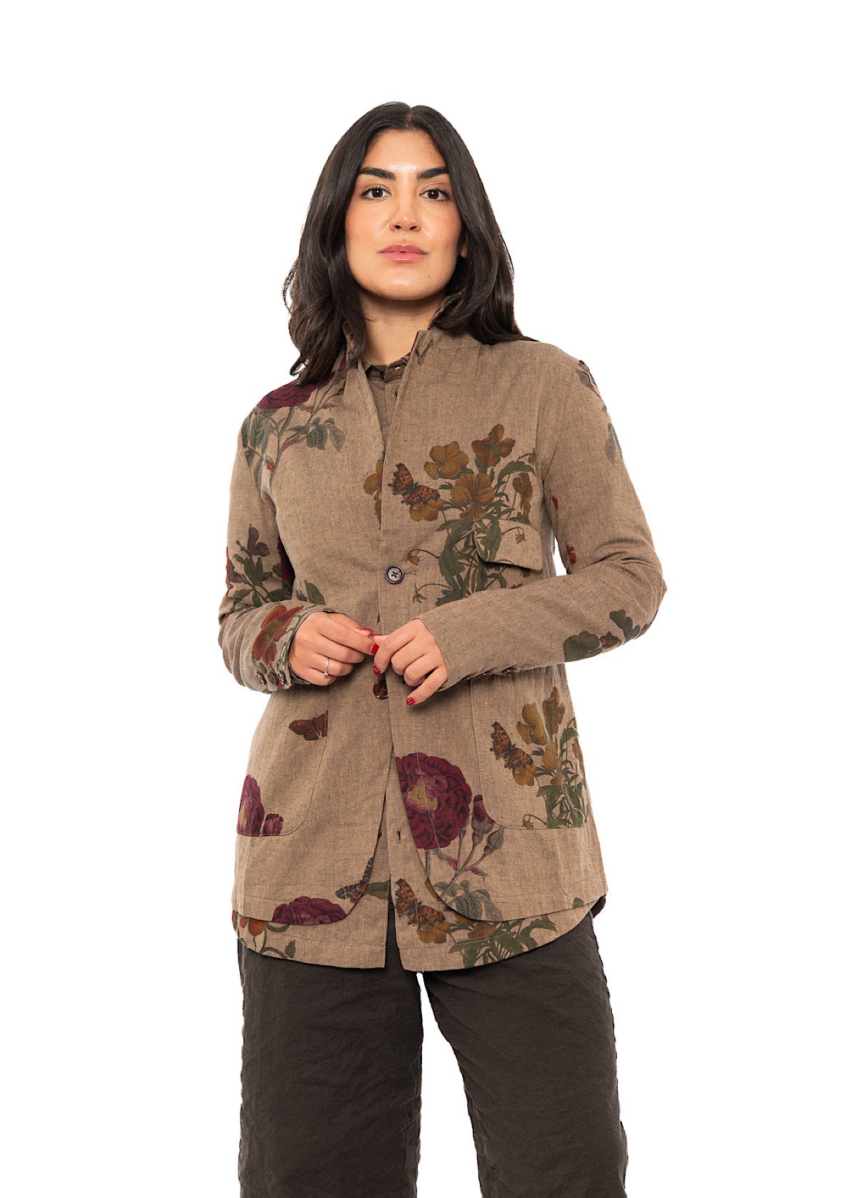 BOTANICAL PRINT TAILORED JACKET