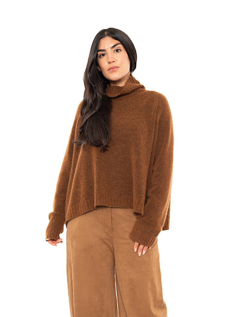 BRUSHED MÉLANGE KNITTED PULLOVER
