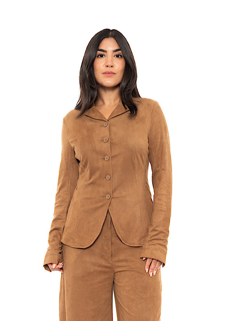 FAUX SUEDE TAILORED JACKET