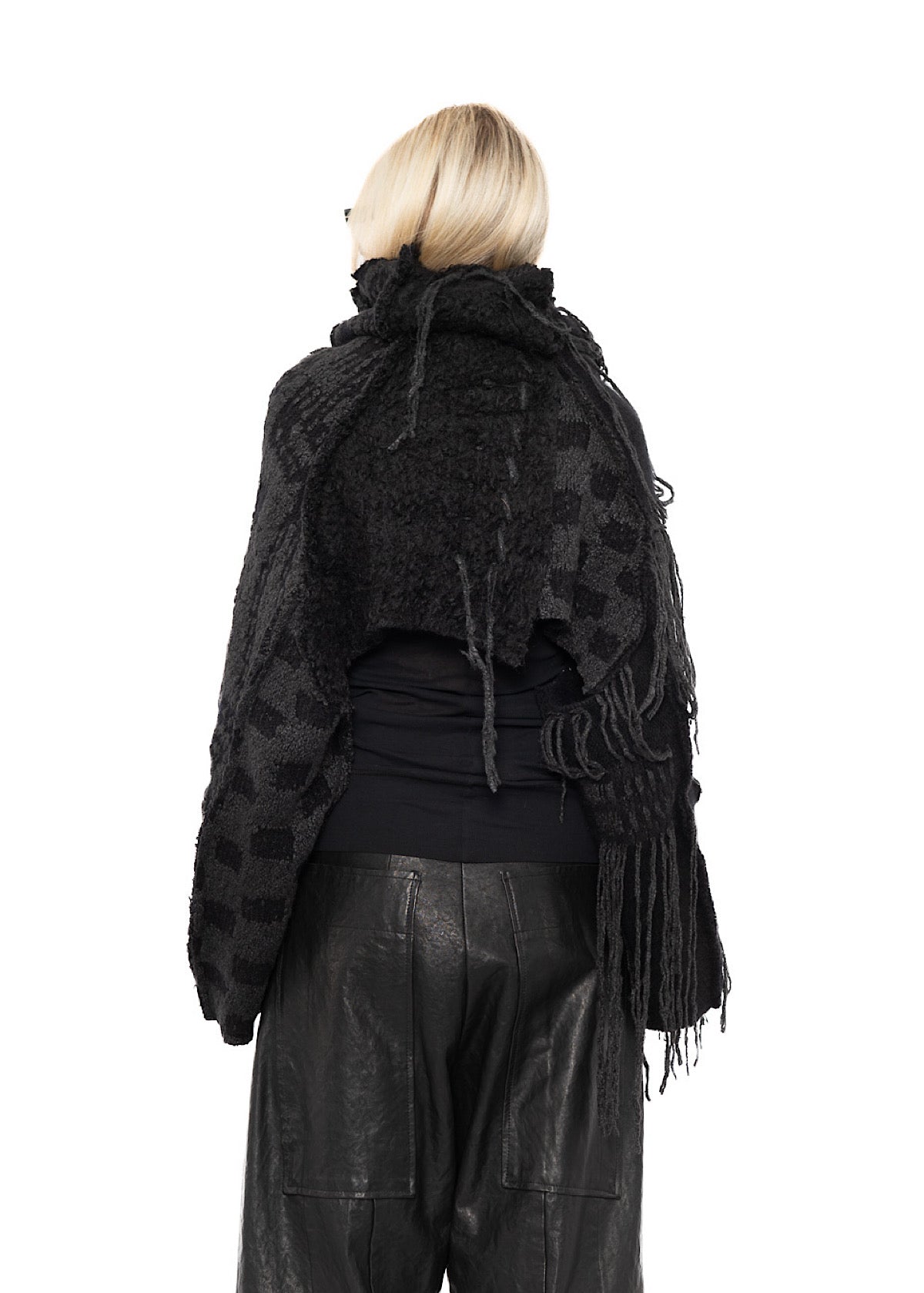 CROPPED TAPESTRY KNIT PULLOVER