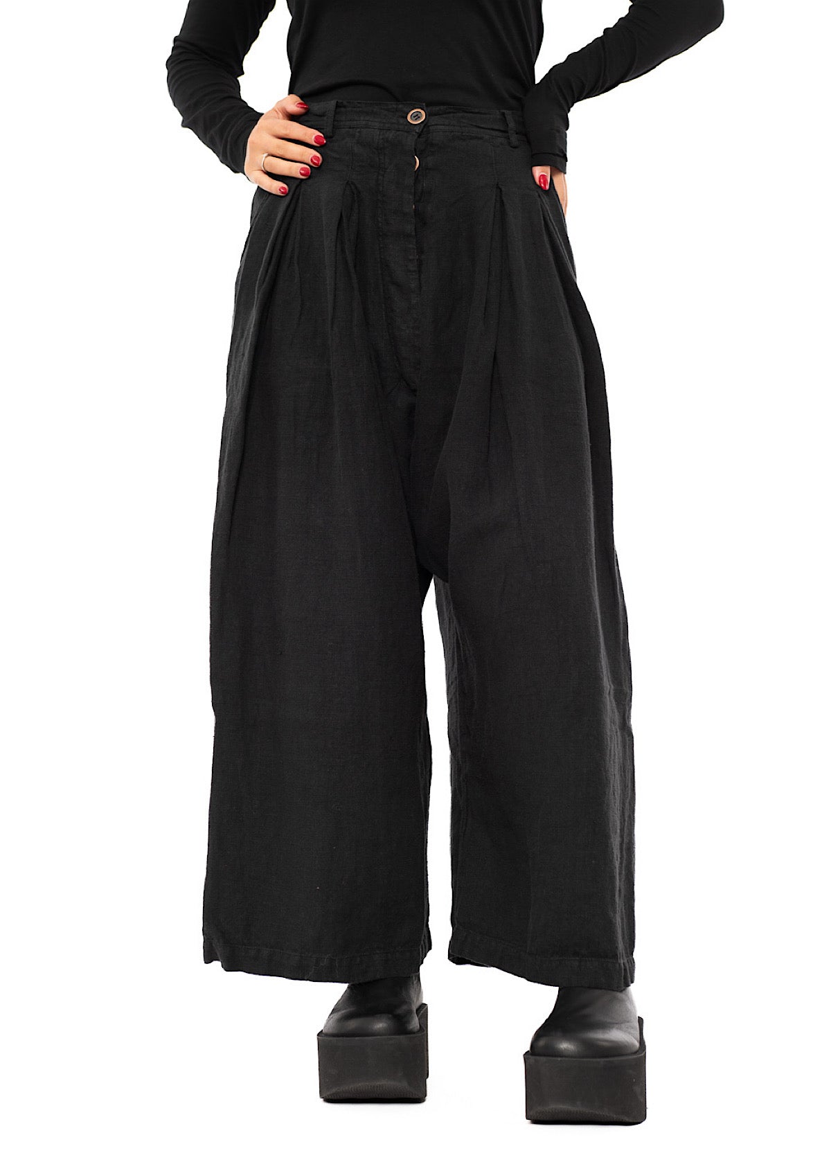 WINTER LINEN WIDE-LEG TROUSER