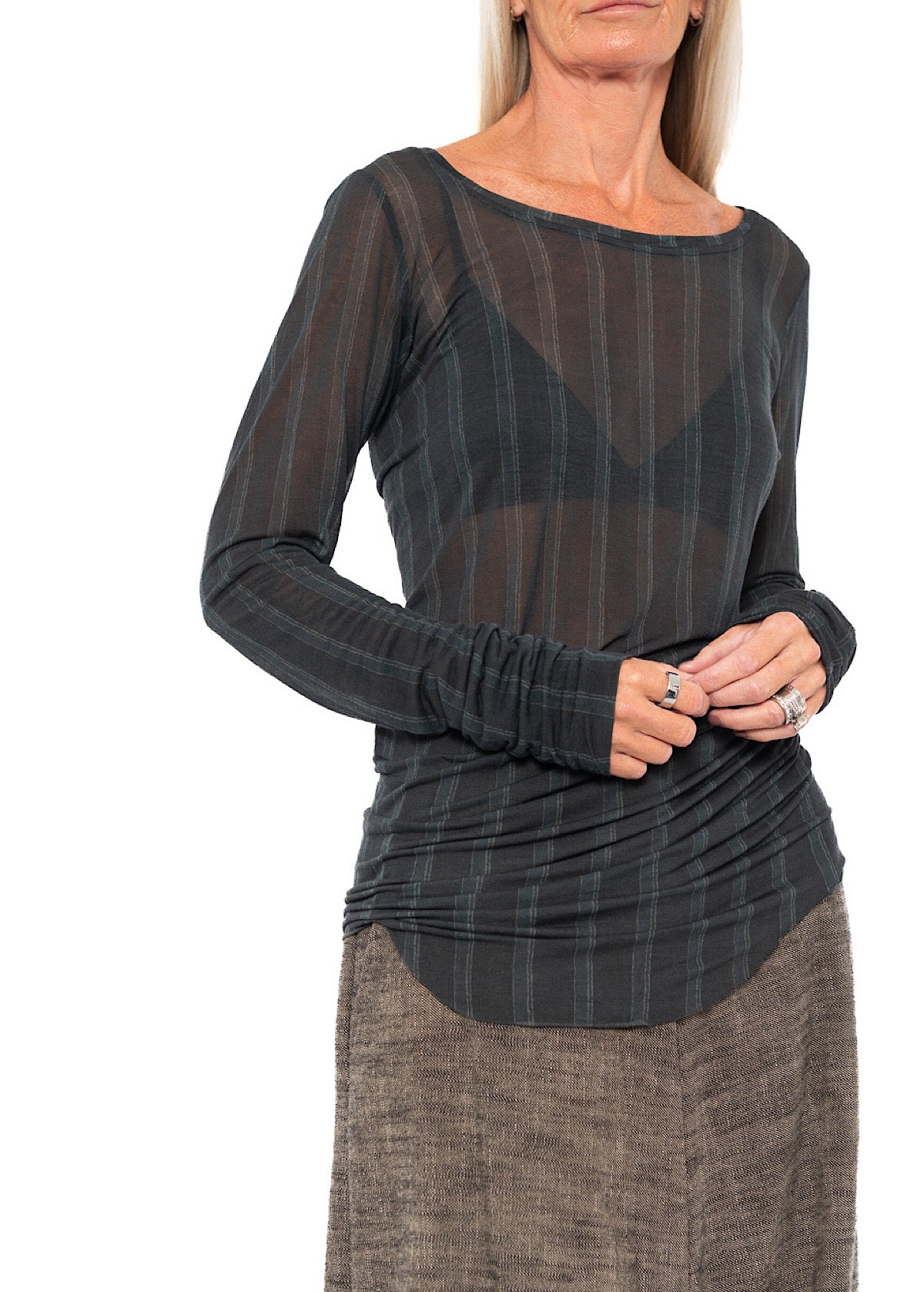 PINSTRIPE LAYERING T-SHIRT