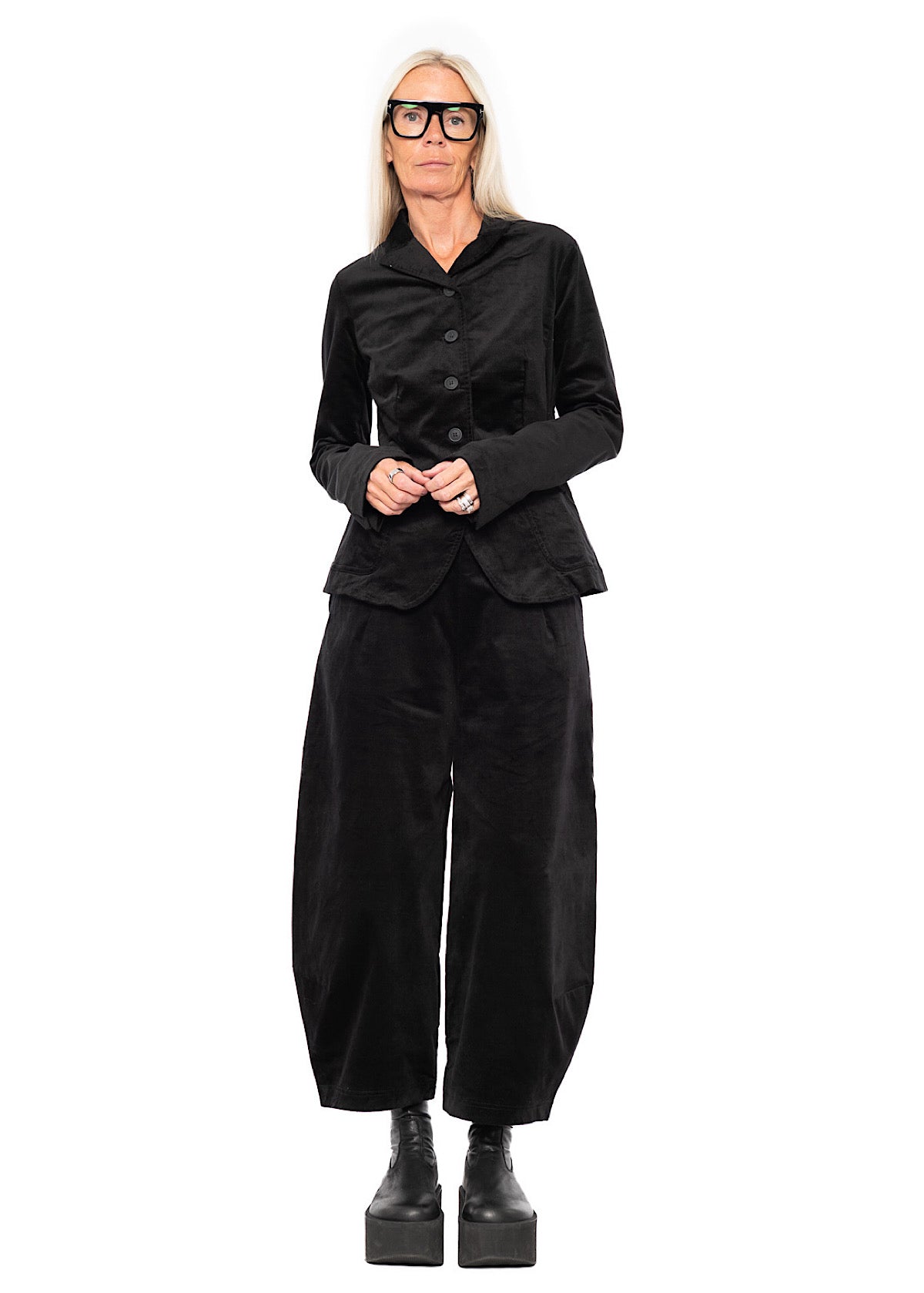 STRETCH-VELVET BALLOON TROUSER