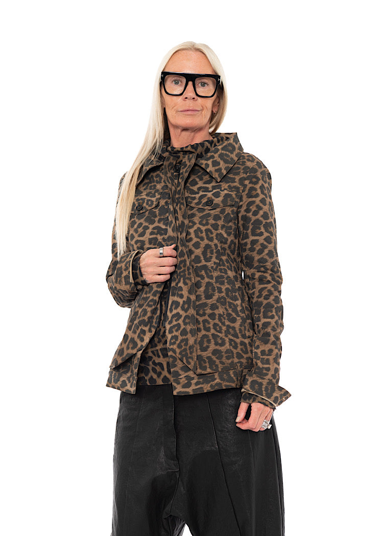 LEOPARD PRINT STRETCH JACKET