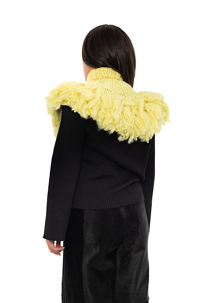 WOOL SILK CASHMERE KNIT COLLAR