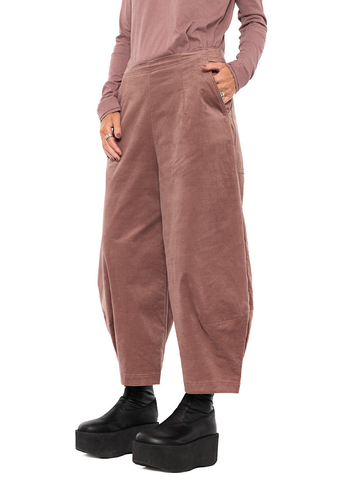 STRETCH-VELVET BALLOON TROUSER