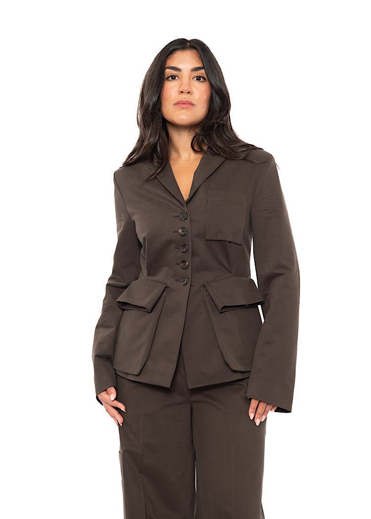 TAILORED COTTON WOOL JACKET