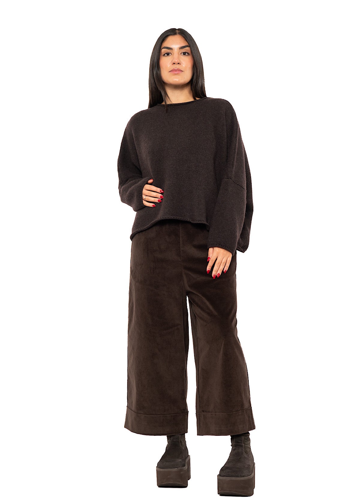 VELVET WIDE LEG GIONA TROUSER
