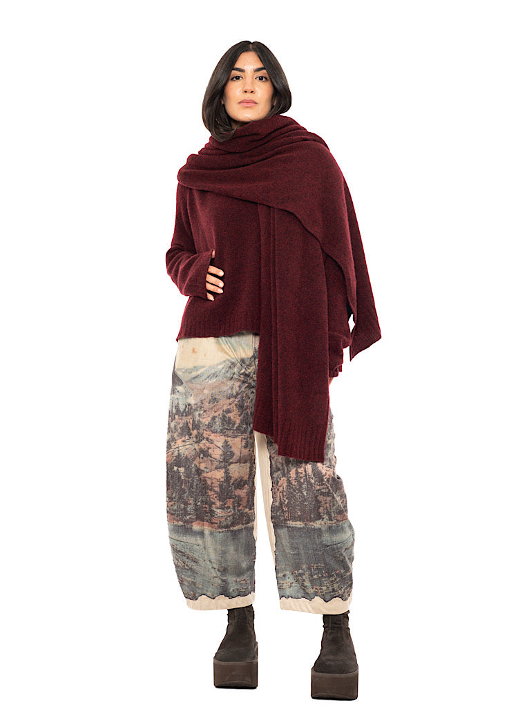 BRUSHED MÉLANGE KNITTED SCARF