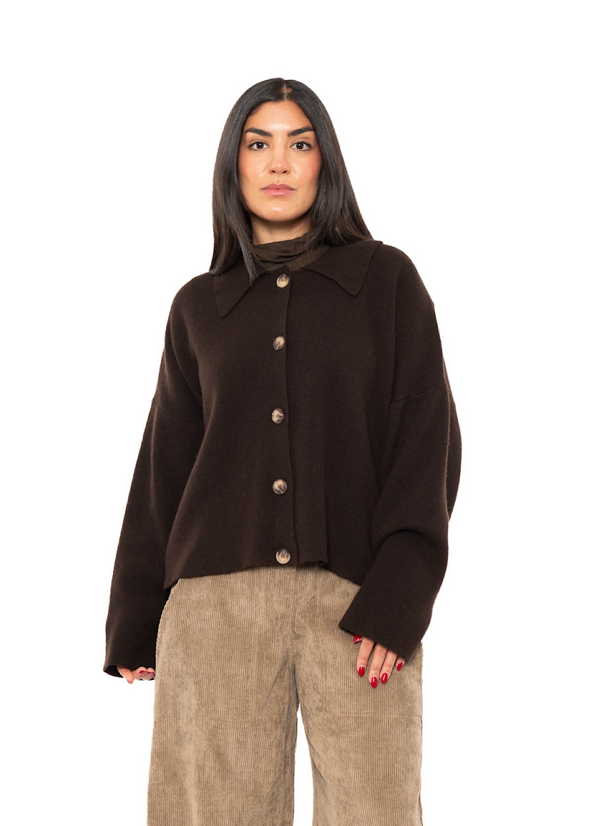 BOXY WOOL-MIX CARDIGAN