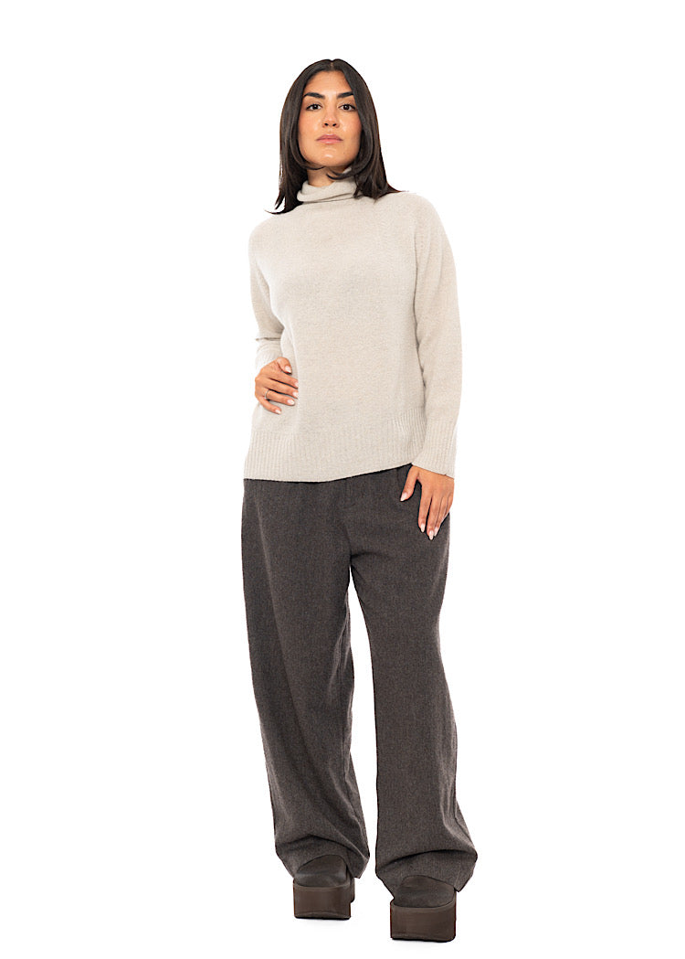 RELAXED FINE WOOL TURTLENECK PULLOVER