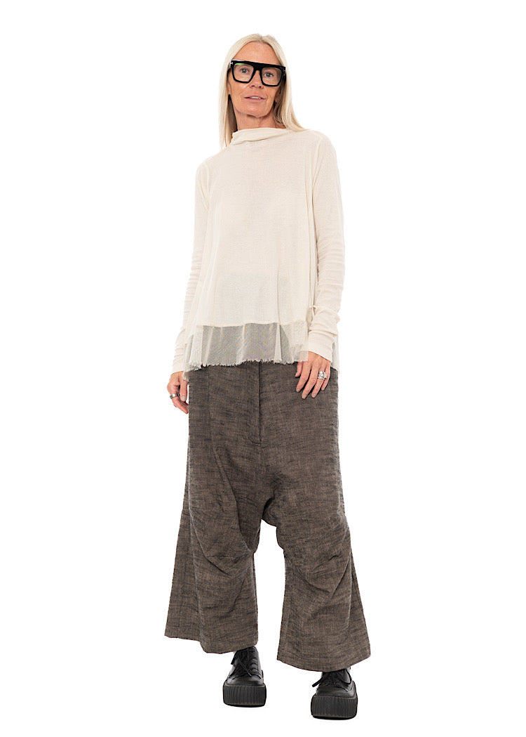 RELAXED NETTED HEM T-SHIRT