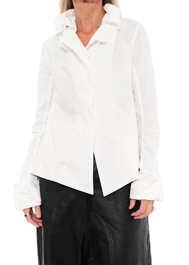 WIRED RUFFLE COTTON SHIRT