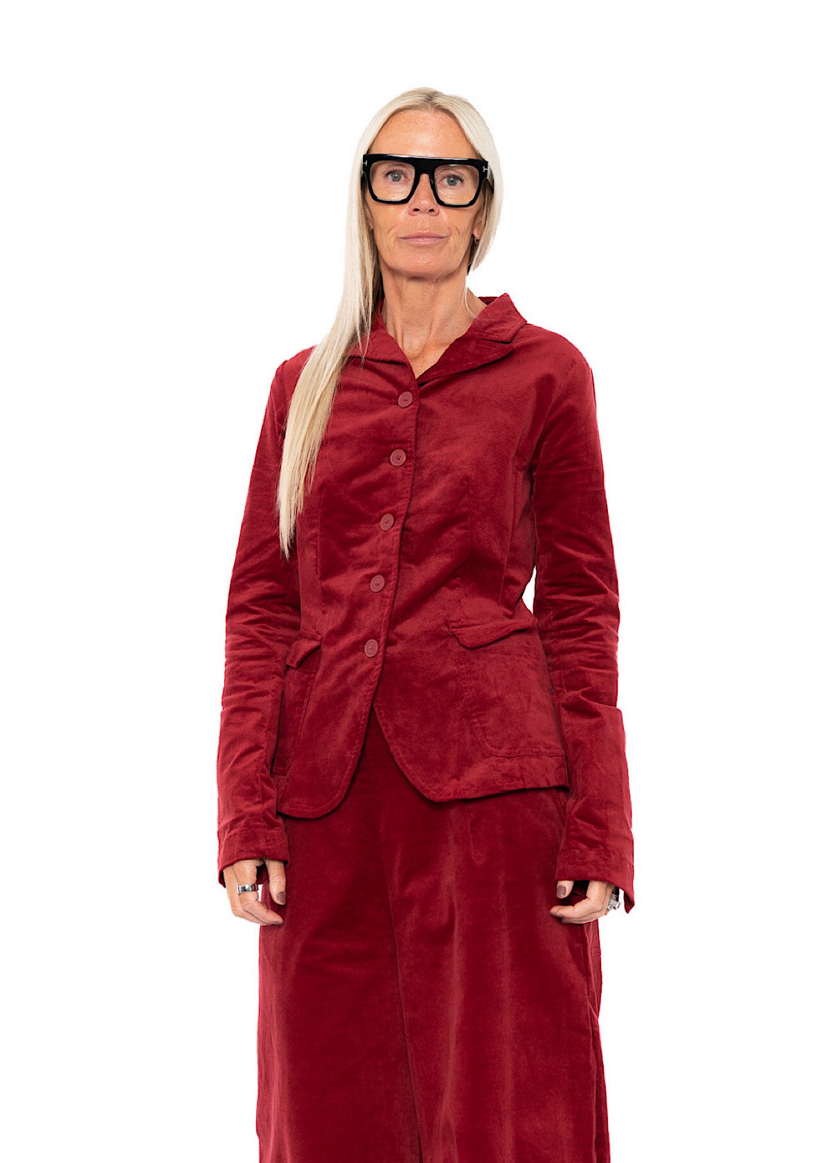 TAILORED STRETCH-VELVET JACKET