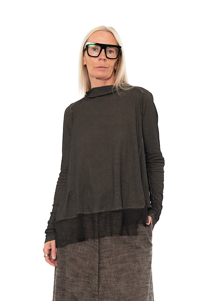 RELAXED NETTED HEM T-SHIRT
