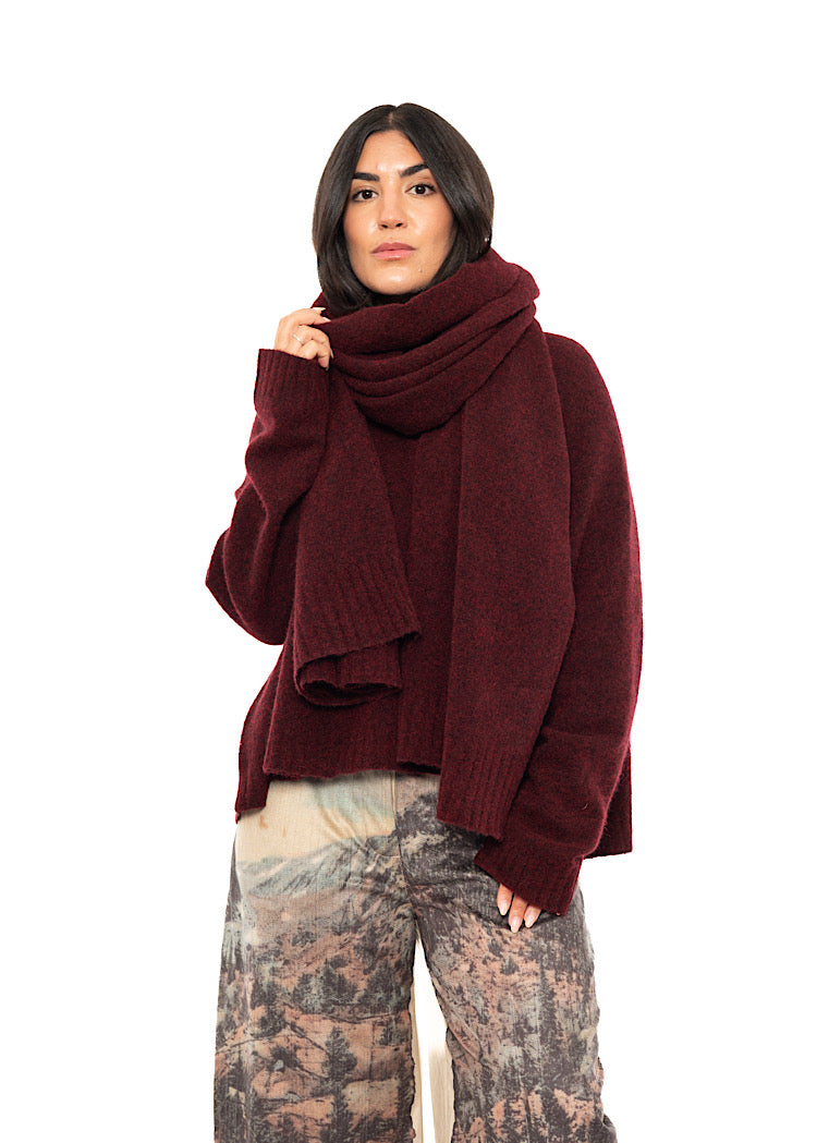 BRUSHED MÉLANGE KNITTED SCARF