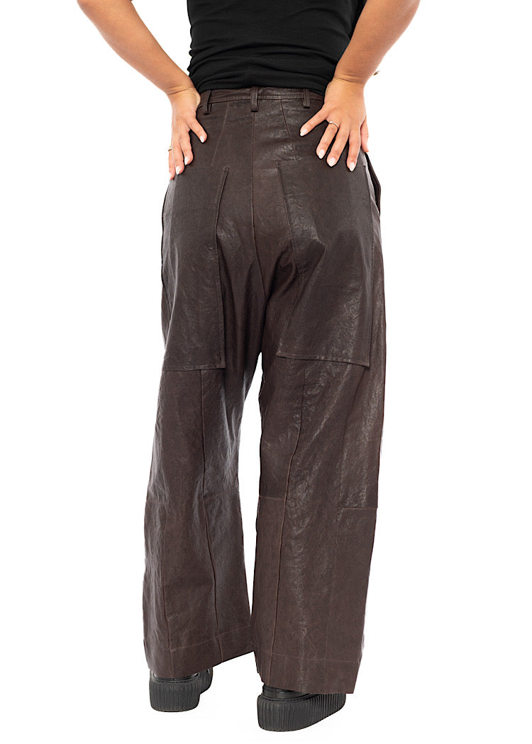 SIGNATURE LEATHER DROP CROTCH TROUSER