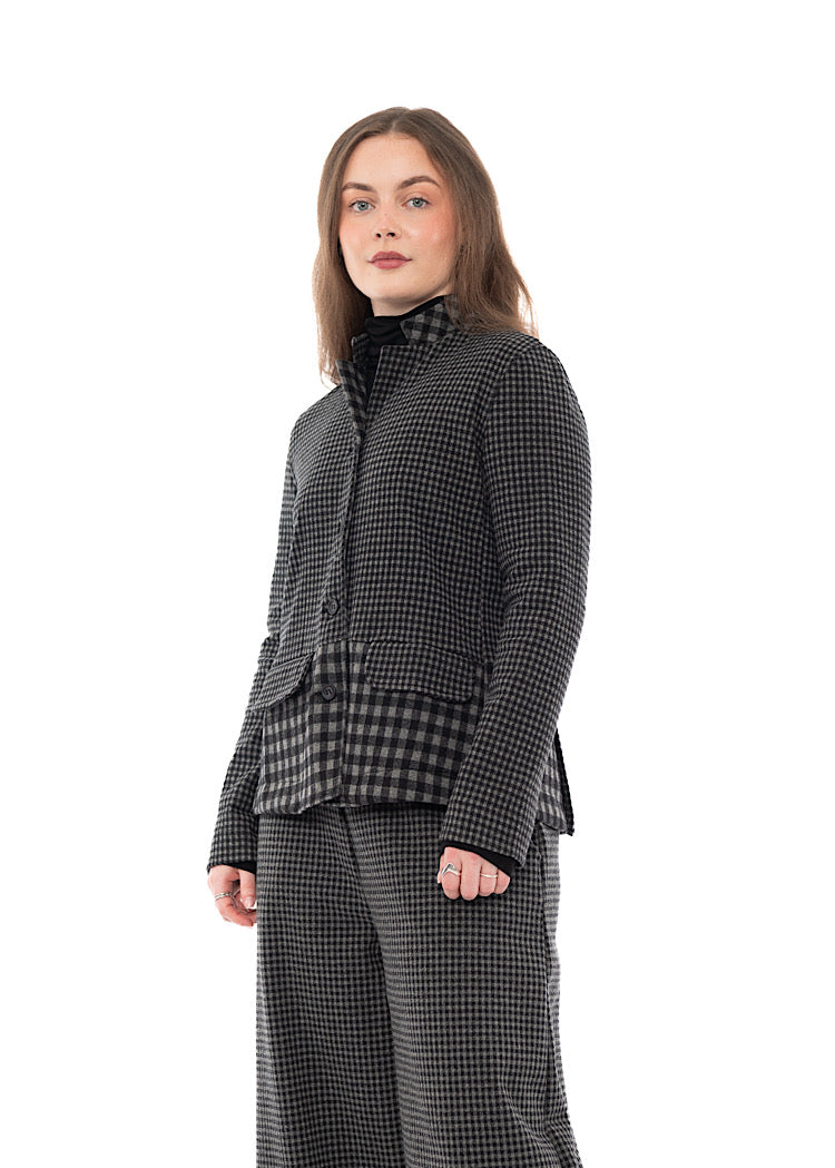 MIXED-CHECK TAILORED YASMIN JACKET