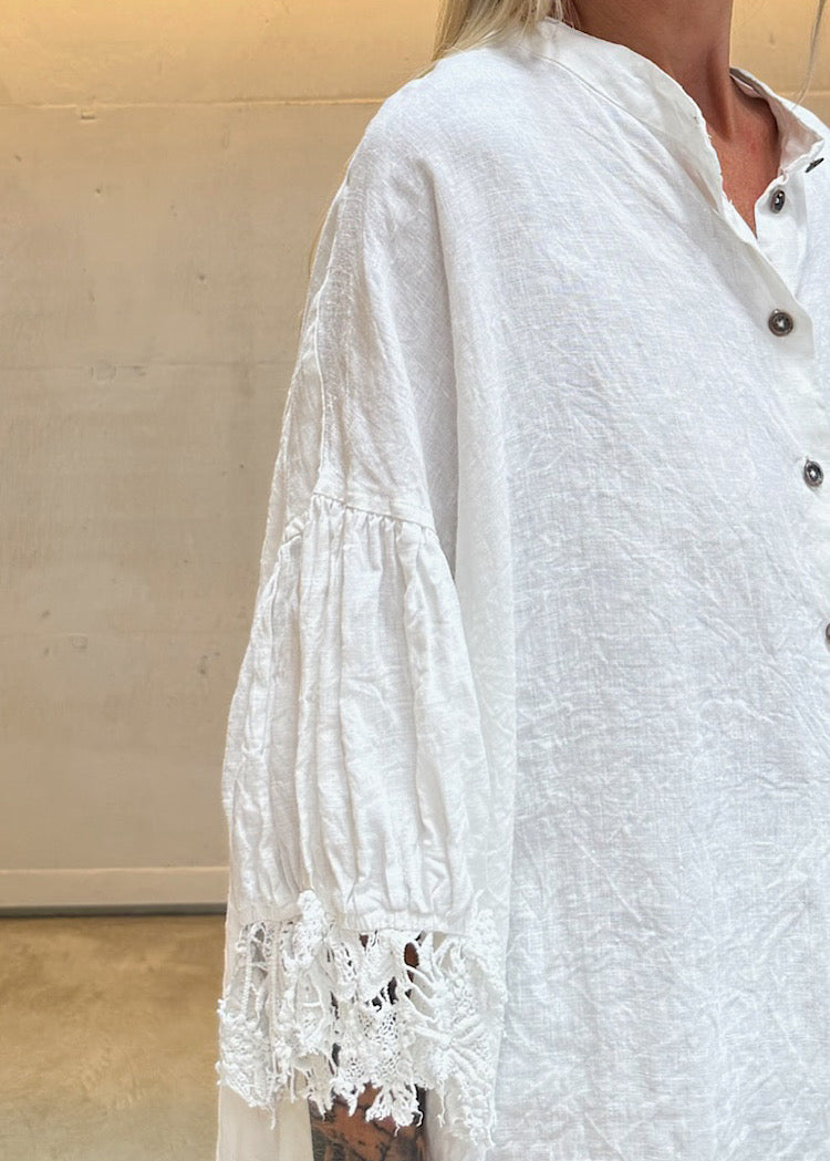 PRE-ORDER RUNDHOLZ DIP BLOUSE *LINEN FOG* (Shown in SEAFOAM FOG)