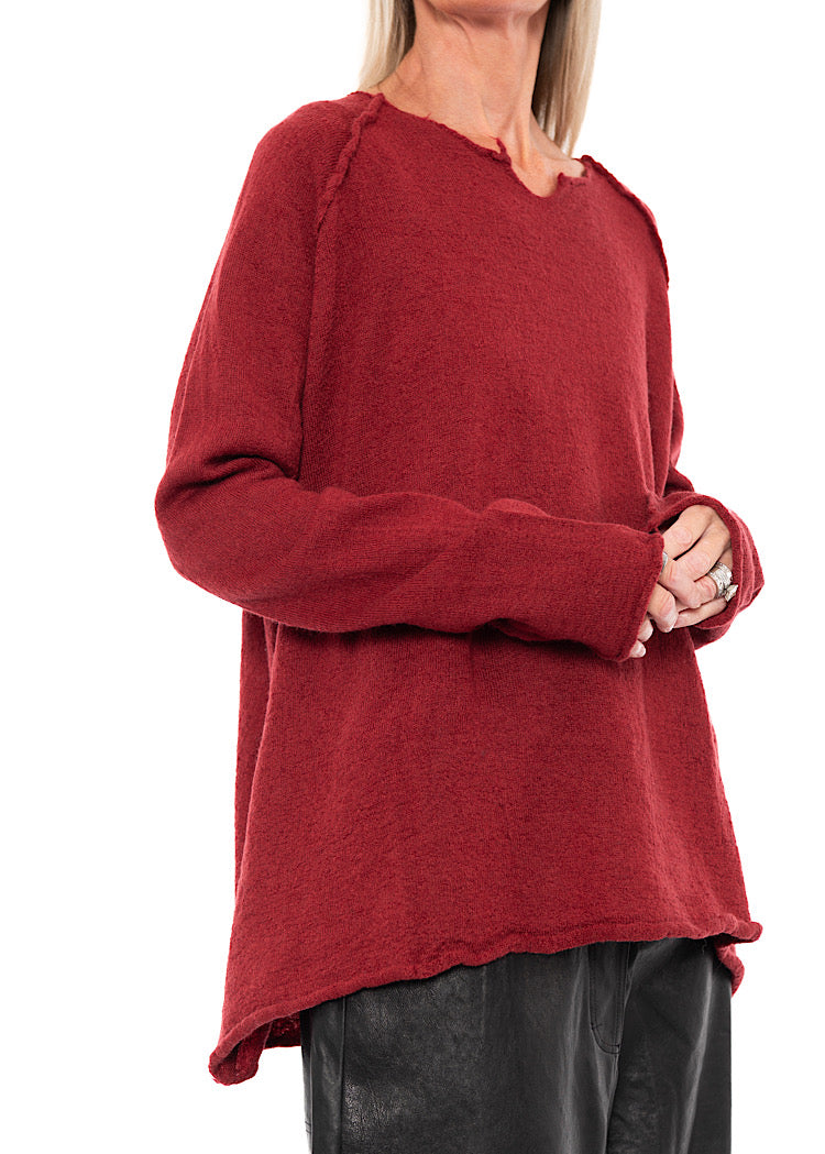 RELAXED BOILED WOOL PULLOVER