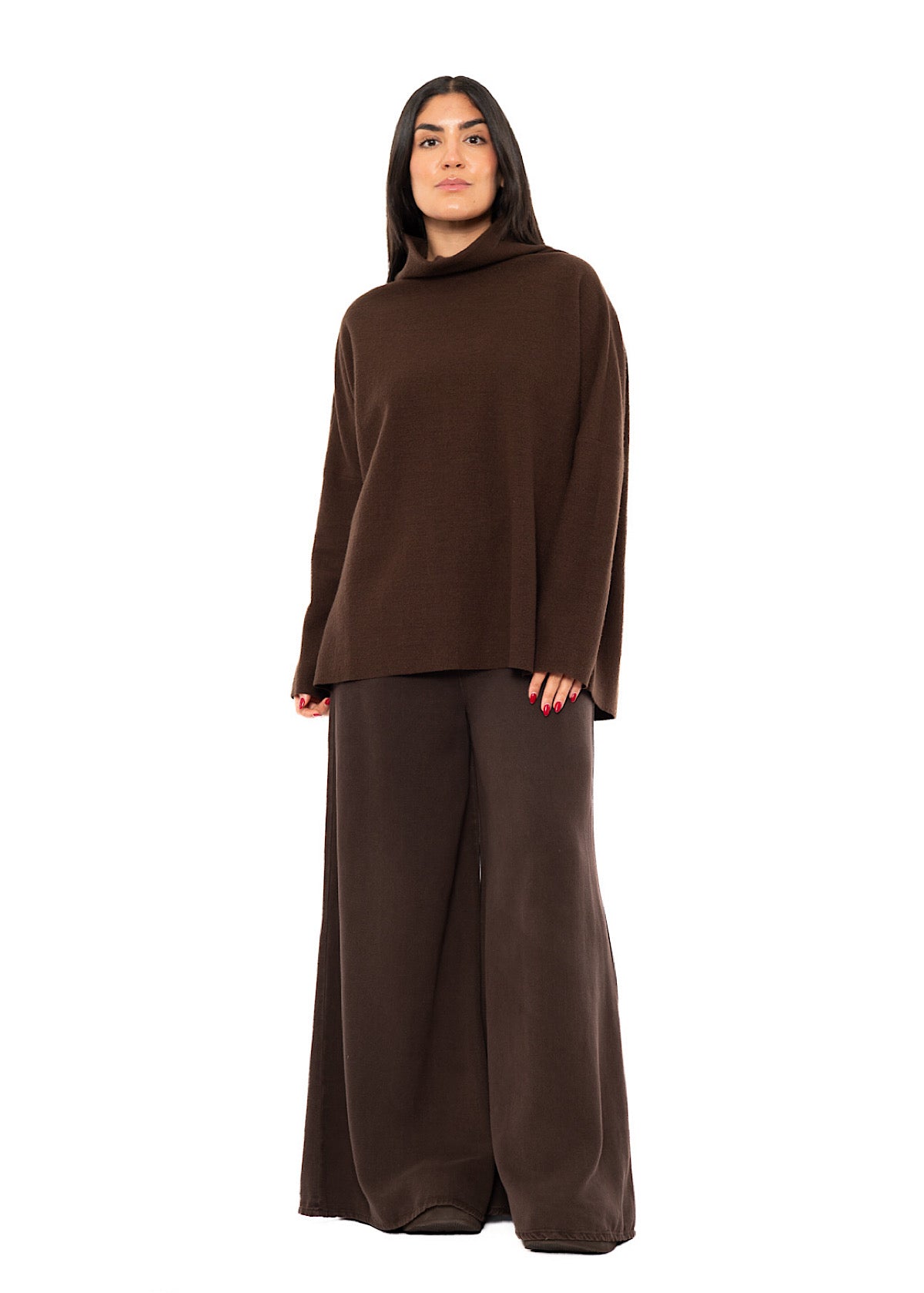 RELAXED BOILED WOOL PULLOVER