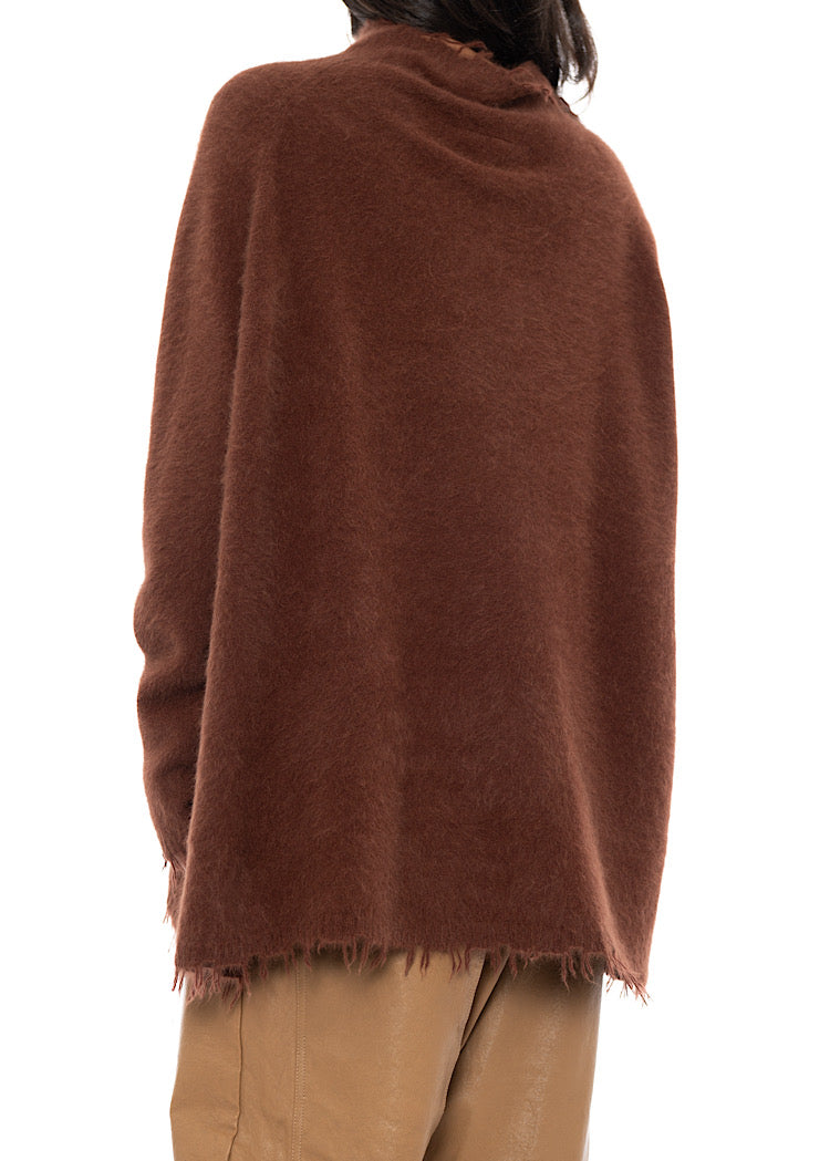 OVERSIZED FOX WOOL SILK KNITTED TUNIC