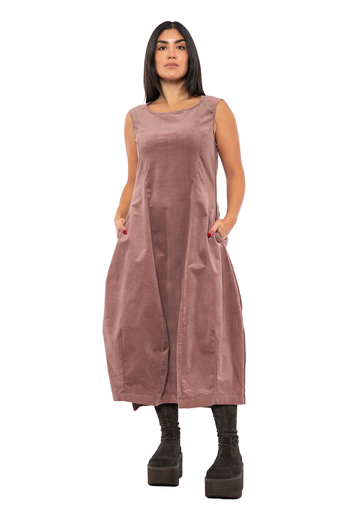 STRETCH-VELVET BALLOON DRESS