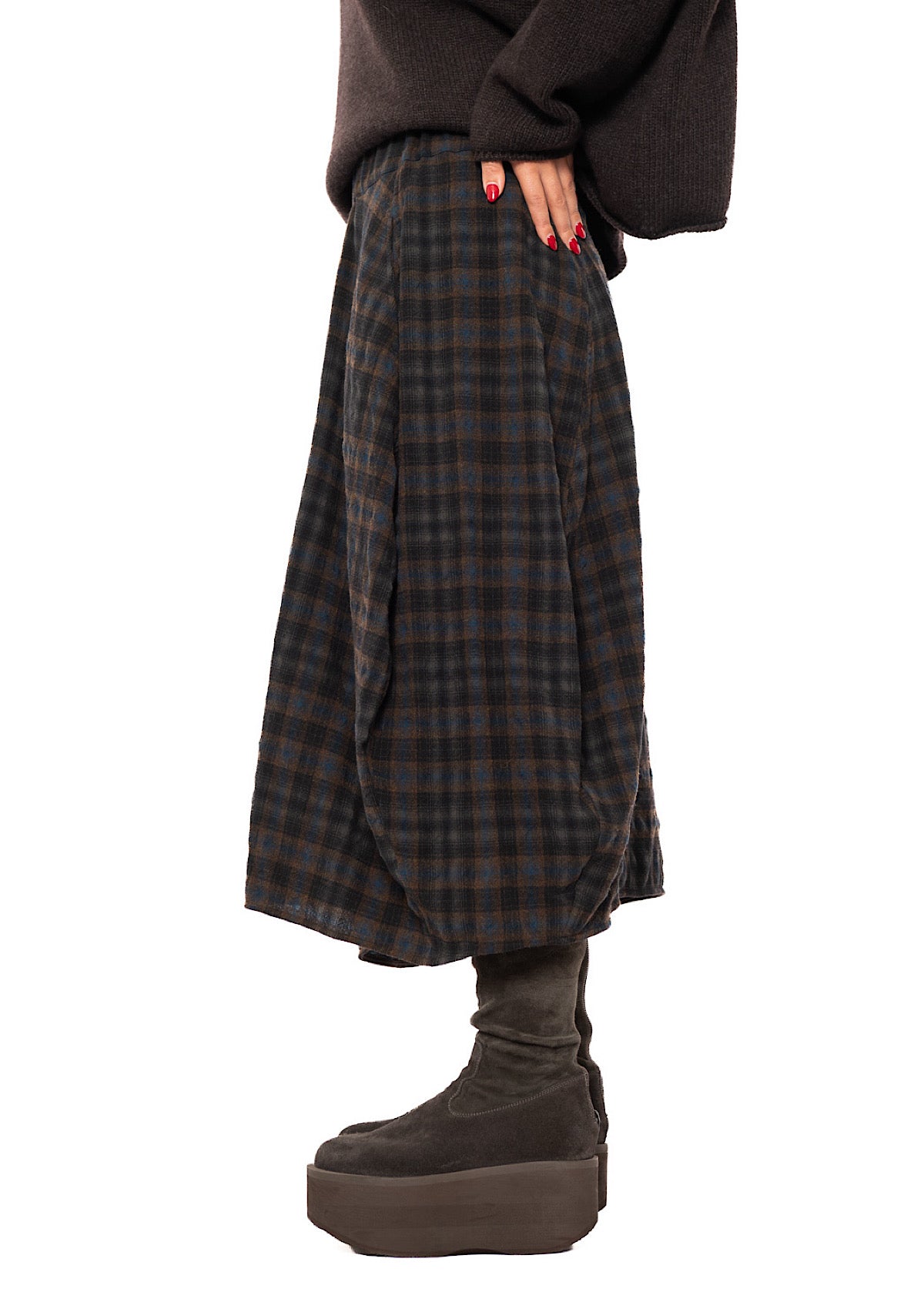 CHECKERED WOOL BLEND ISOTTA SKIRT