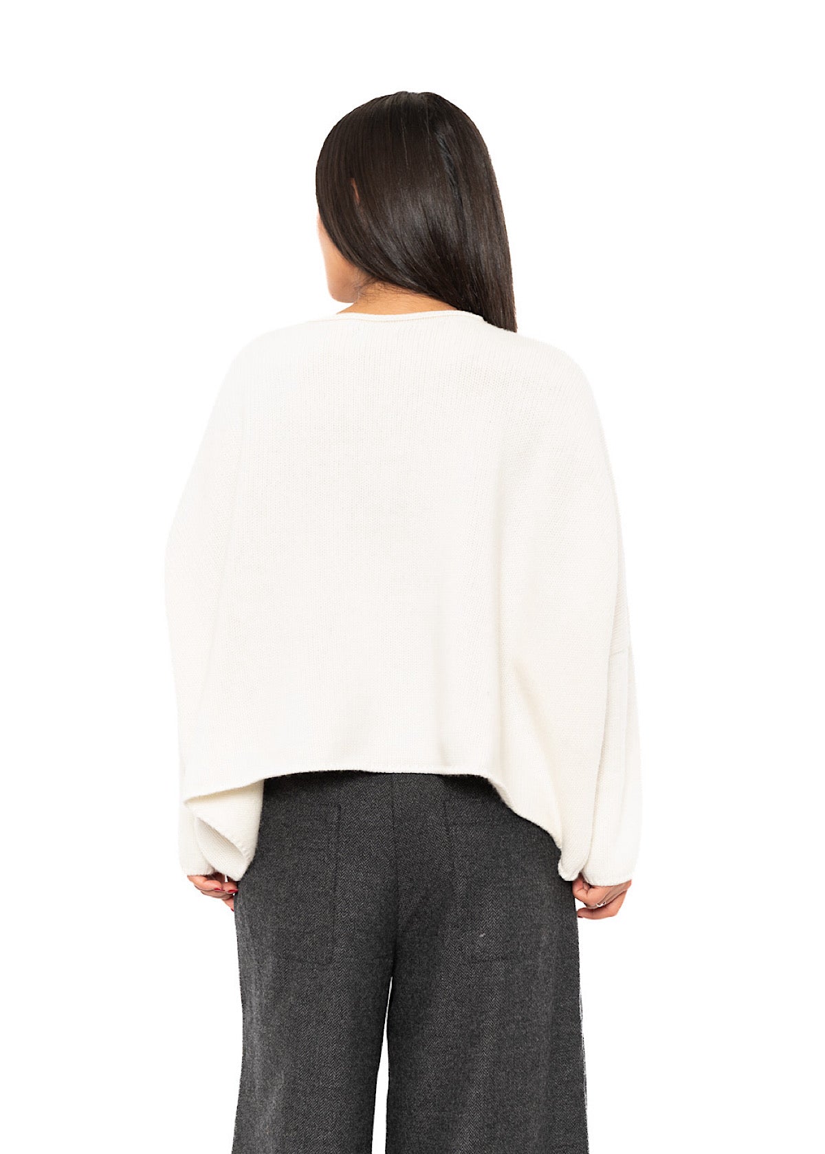 CROPPED CASHMERE BLEND FAUSTA PULLOVER