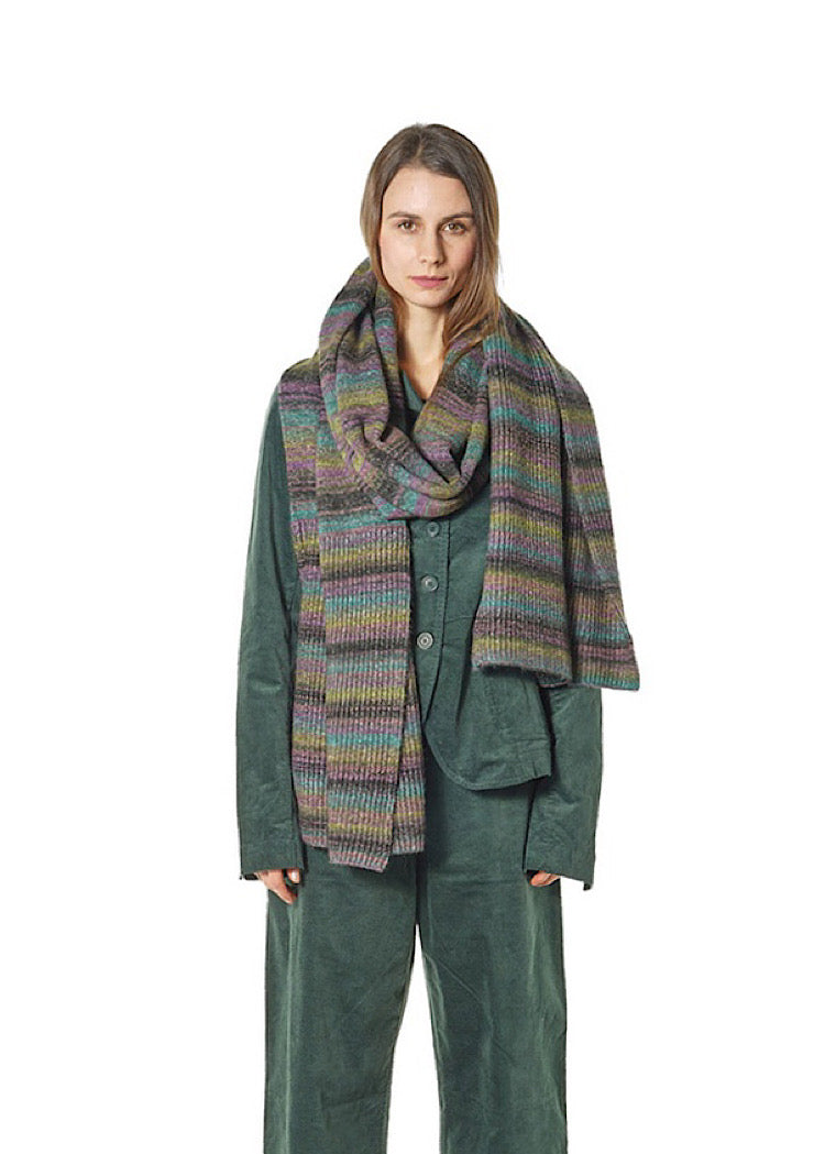 CL MULTICOLOUR STRIPE KNITTED SCARF