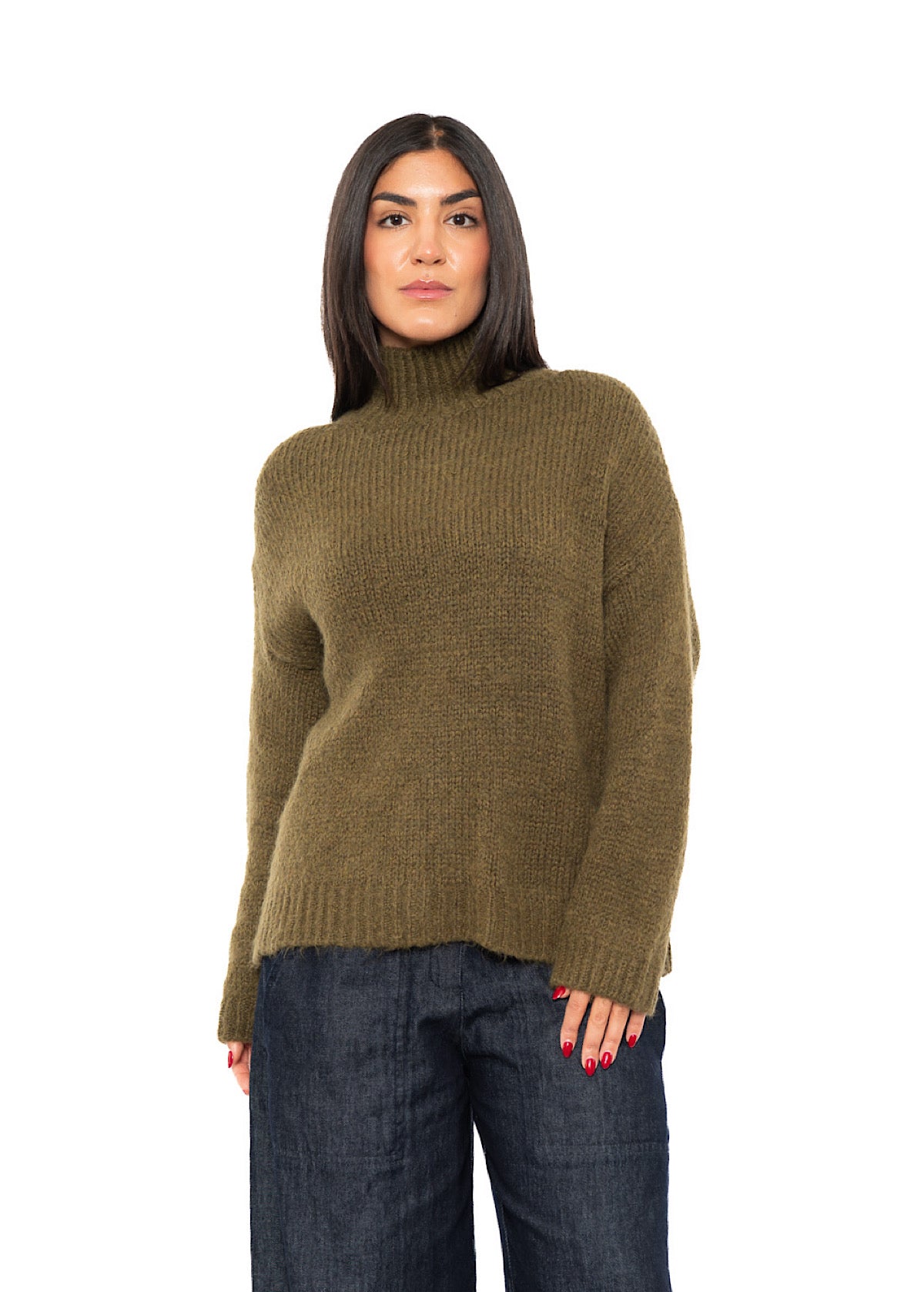 RELAXED HIGH NECKLINE PULLOVER